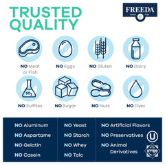 Freeda Prenatal made-in-USA badge showcasing domestic production quality
