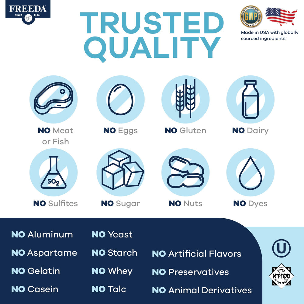 Freeda SCD Multivitamin capsules in dish vegan gluten-free daily nutrition