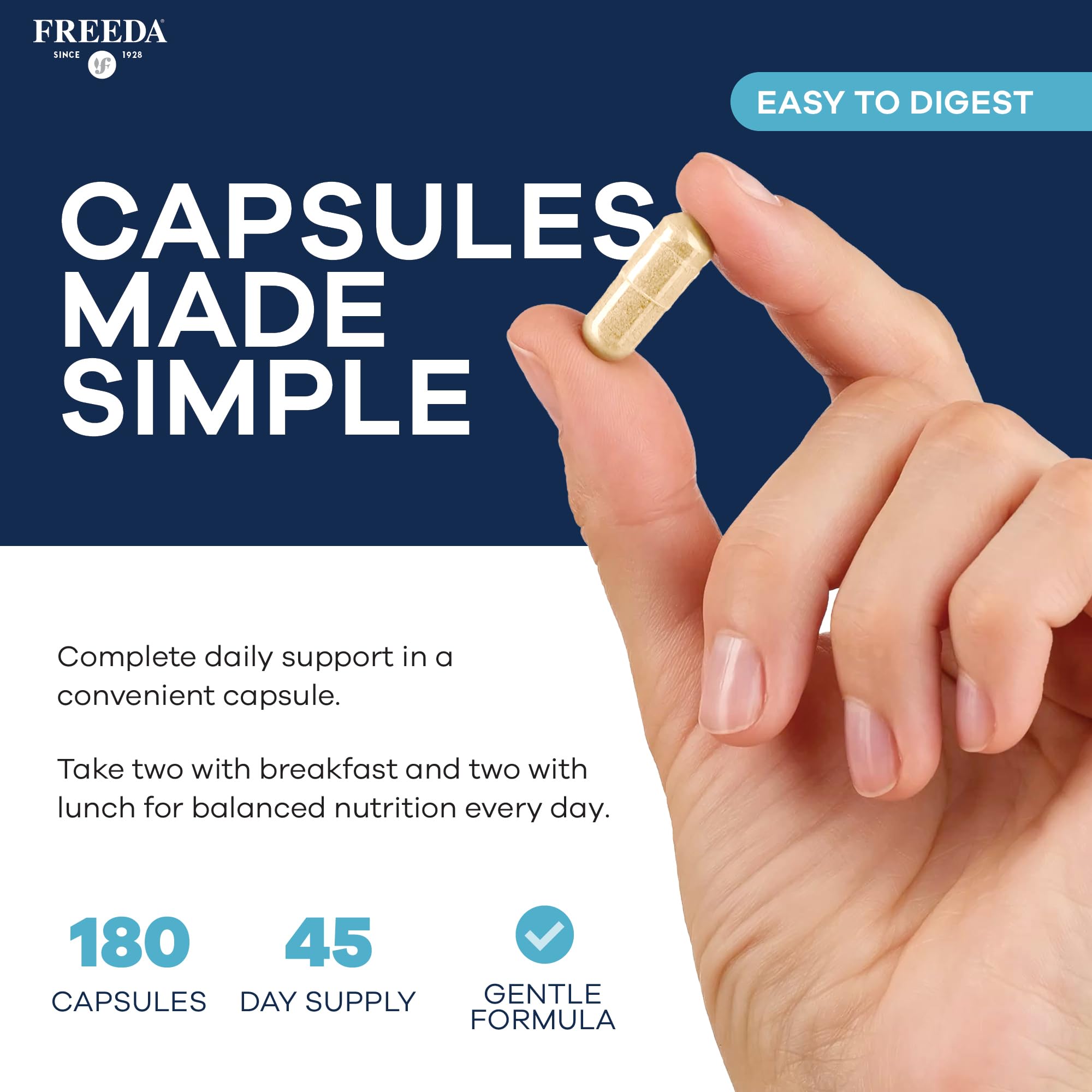 Freeda SCD Multivitamin container top highlighting SCD legal and kosher status