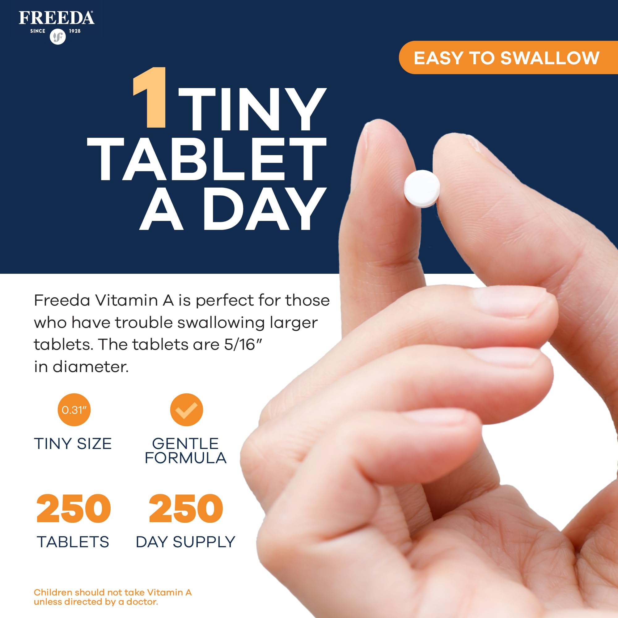 Freeda Vitamin A made in USA in GMP-certified facility.