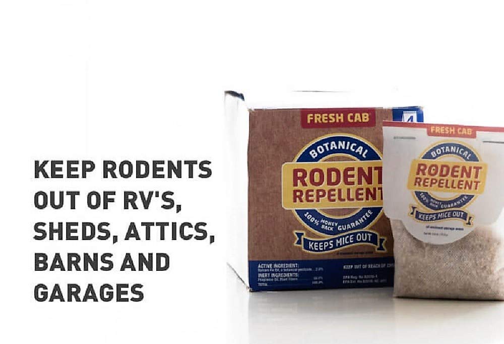 Fresh Cab rodent-repellent in shed application helps protect stored tools and feed.