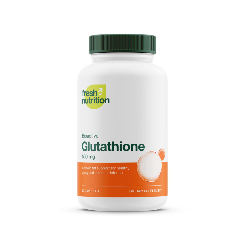 Fresh Nutrition Glutathione capsule bottle for daily antioxidant support