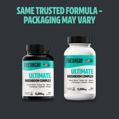 Close-up of Lion Mane capsules from FreshCap for memory and focus support.