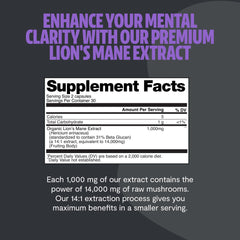 FreshCap Lions Mane fruiting body capsules show pure mushroom content for potency.