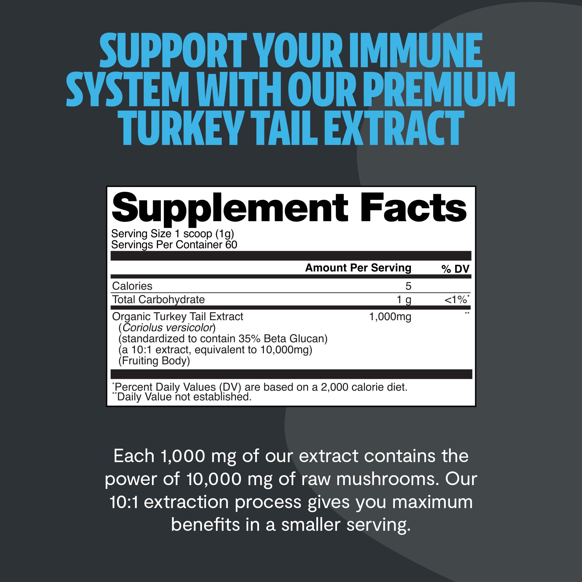 FreshCap Turkey Tail powder blended into tea for a soothing ritual.