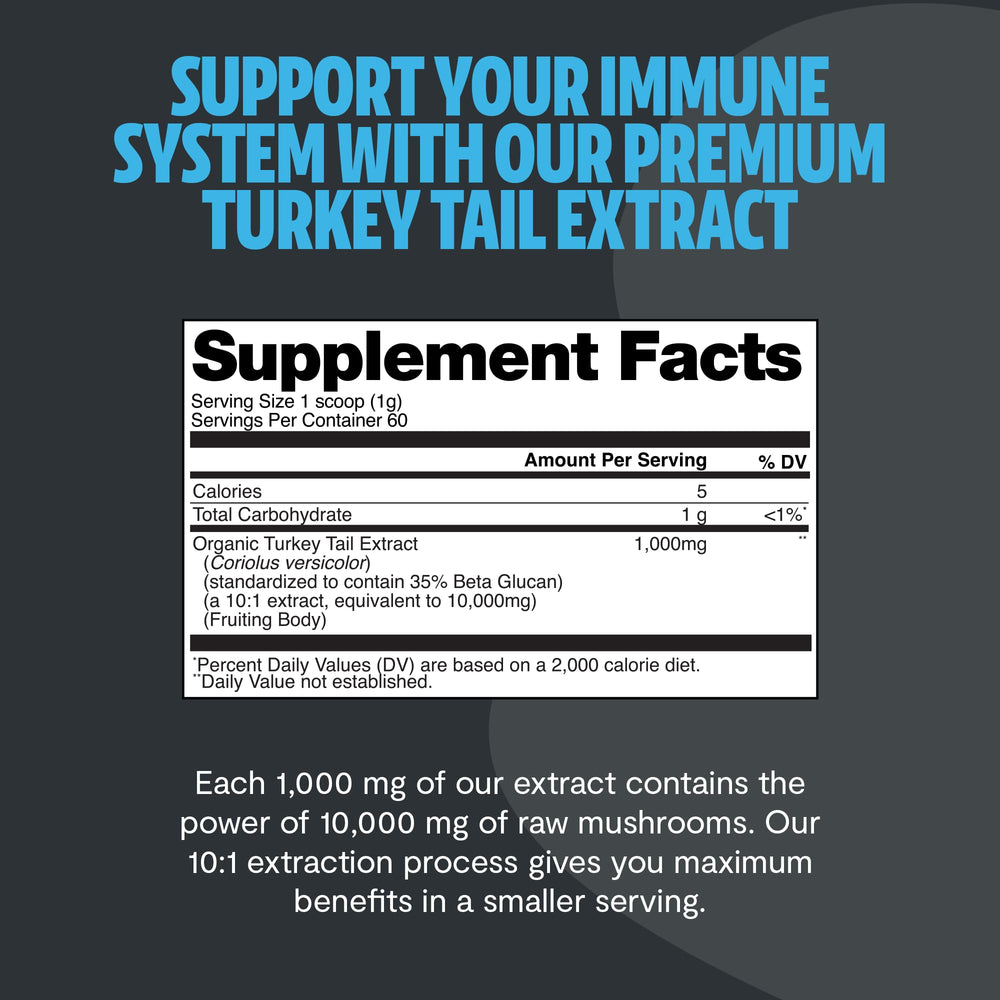 FreshCap Turkey Tail powder blended into tea for a soothing ritual.