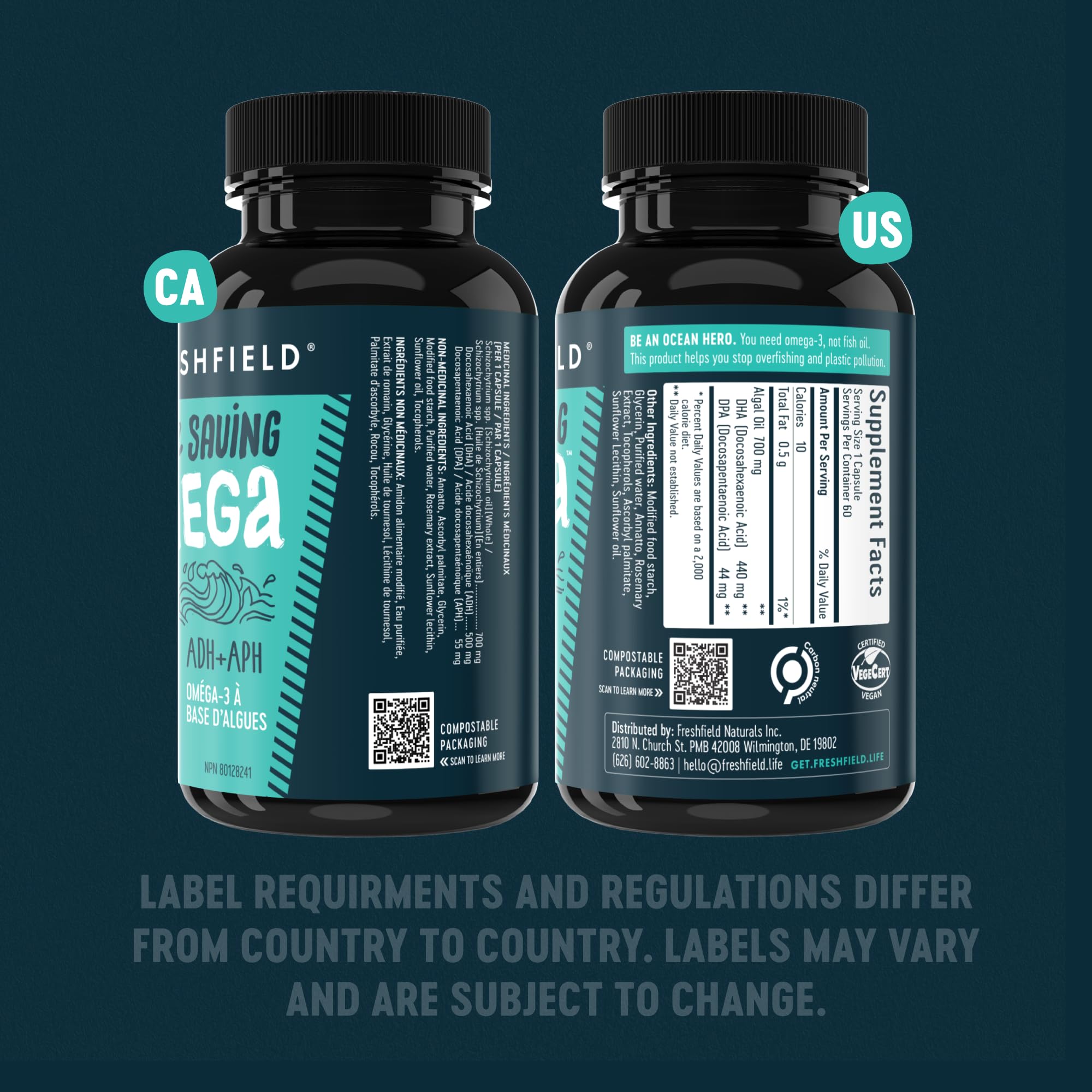 Freshfield Omega 3 product shot invites everyday supplementation