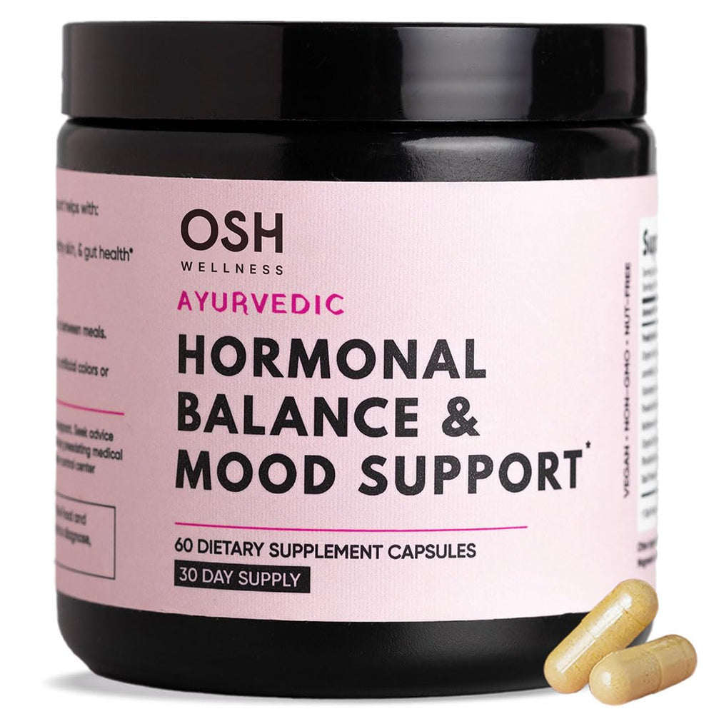 Freshly Moms Ayurvedic Hormone Balance bottle pour for a calm evening routine