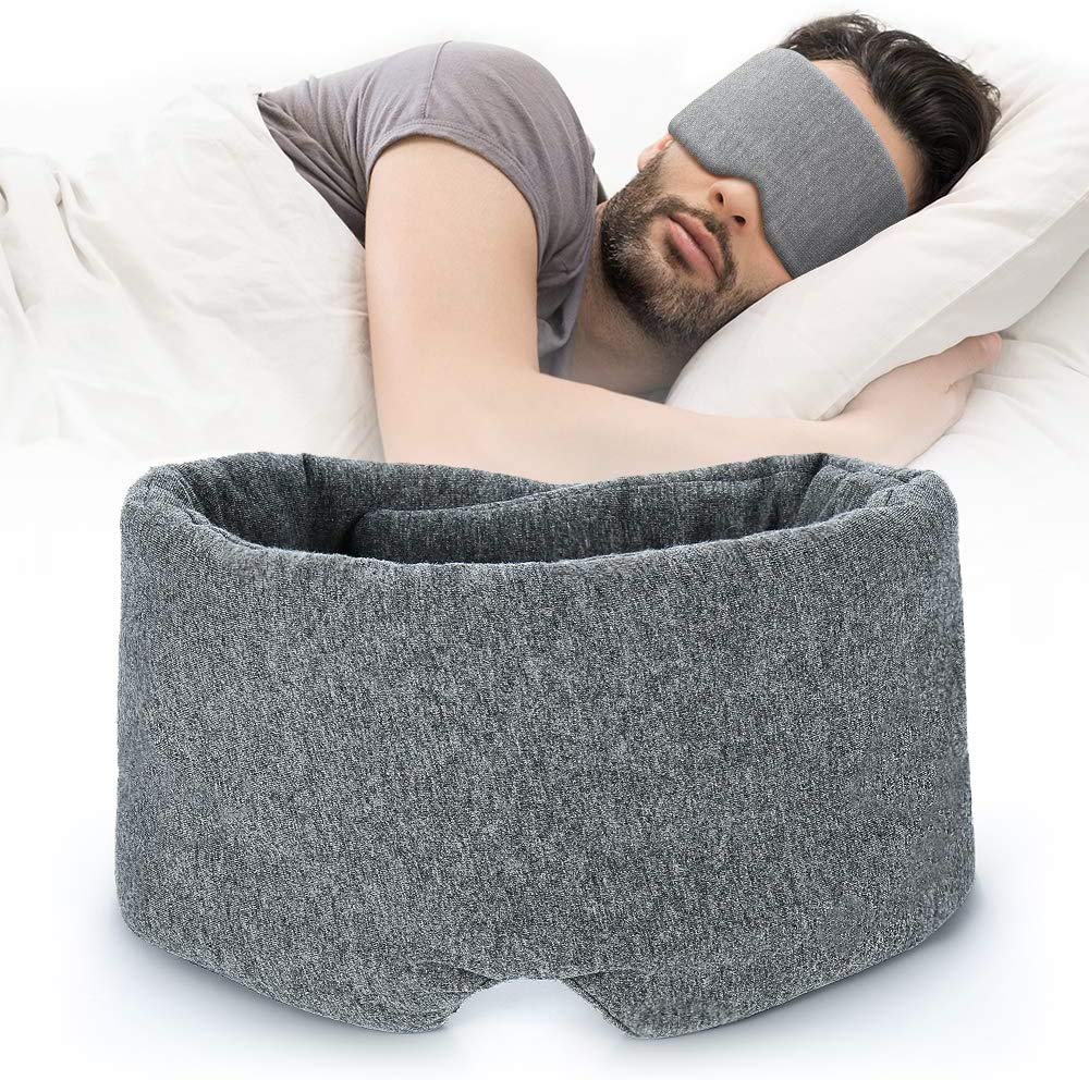 Freshme cotton sleep eye mask with nose-blocking design for dark sleep
