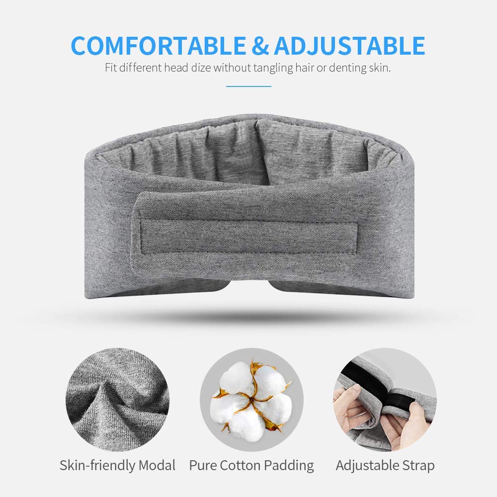 Freshme light-blocking grey cotton eye mask for darker rest