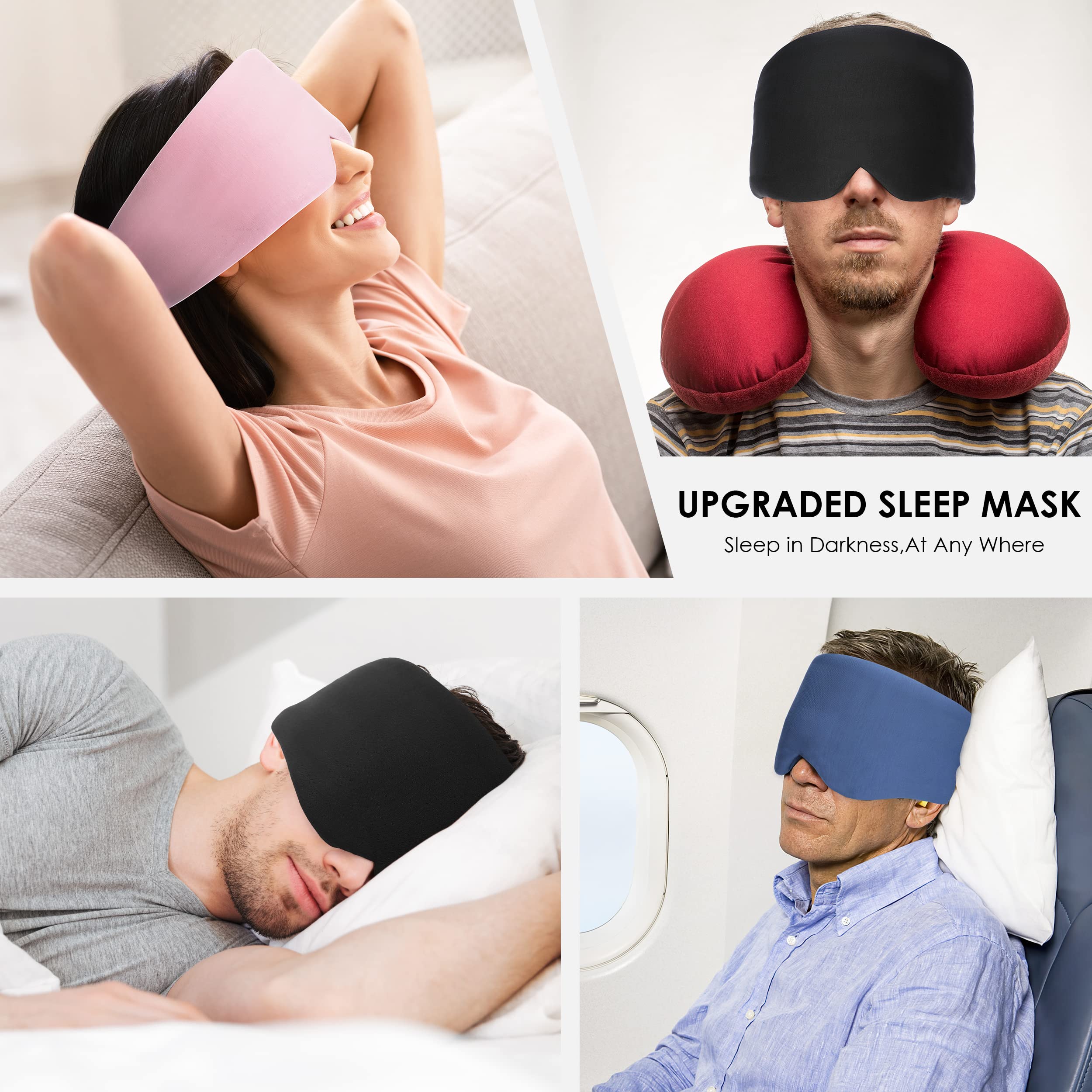 FreshMe pink sleep mask blocks light for peaceful plane travel
