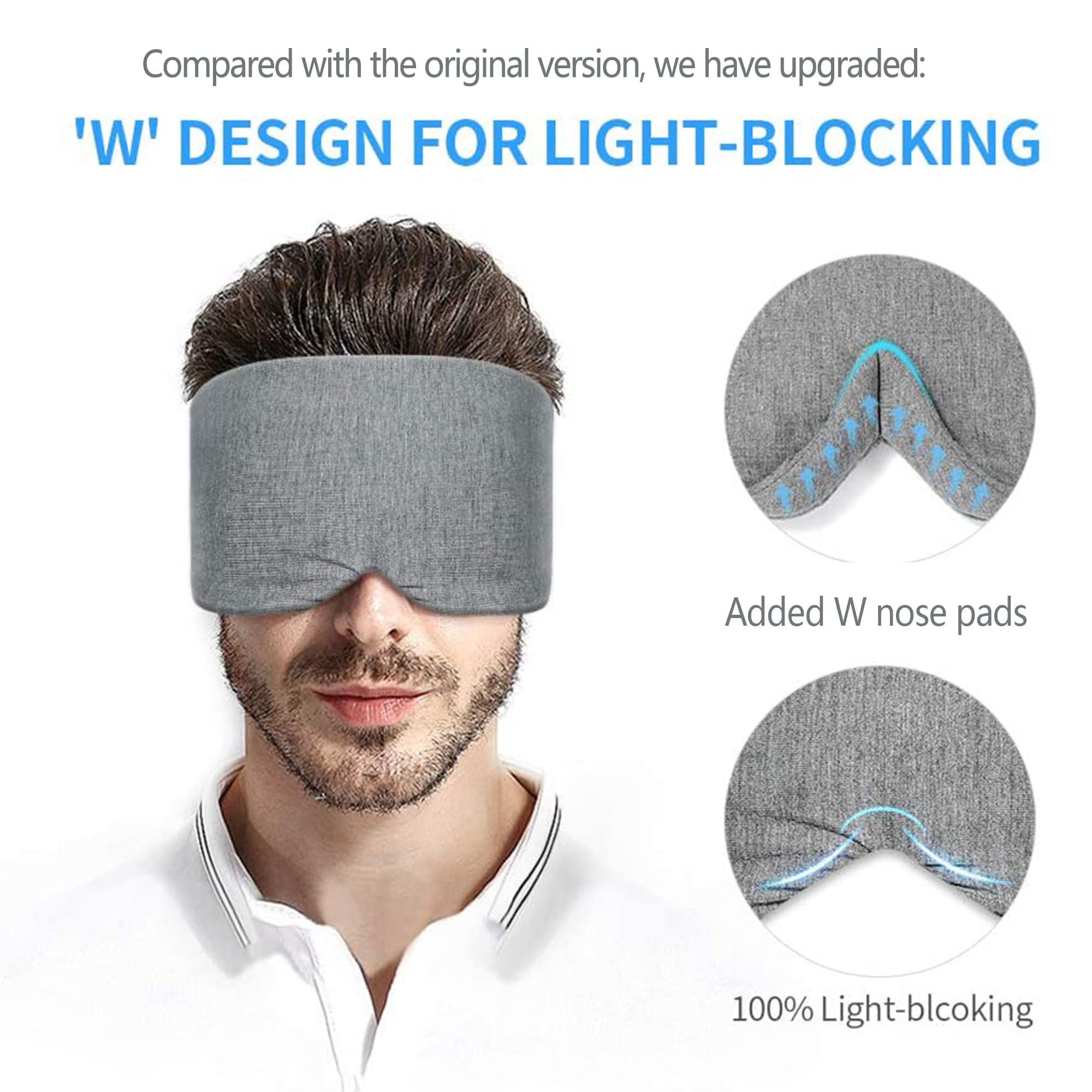 Freshme side-sleeper eye mask with wide strap for secure comfort