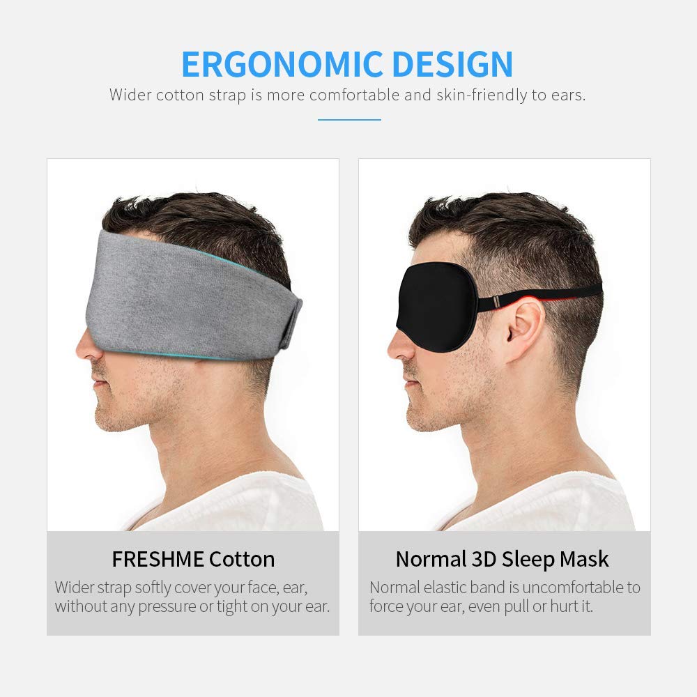 Freshme unisex comfort eye mask with adjustable Velcro for a customized fit