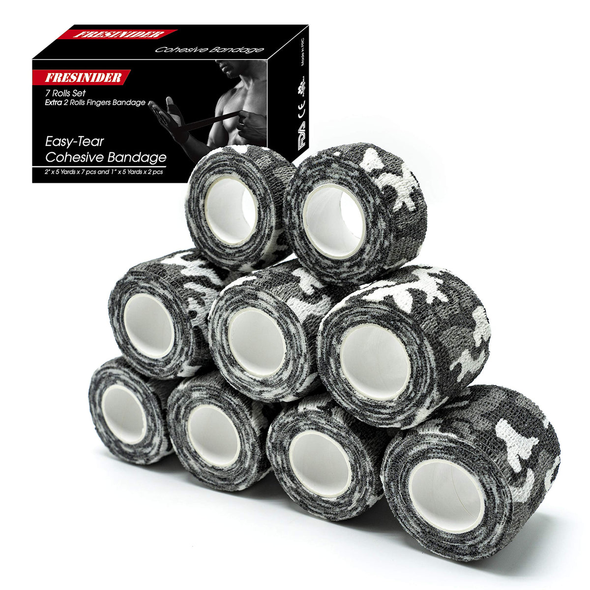 FRESINIDER city camo bandage rolls for quick on-the-go wrapping