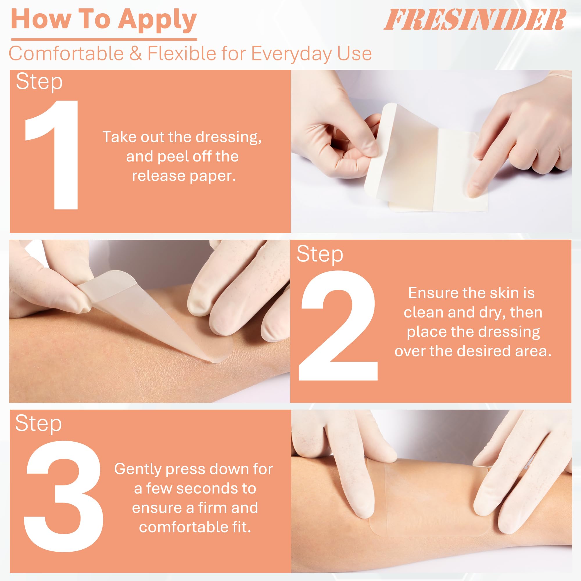 FRESINIDER latex-free material is gentle on sensitive skin for extended use.