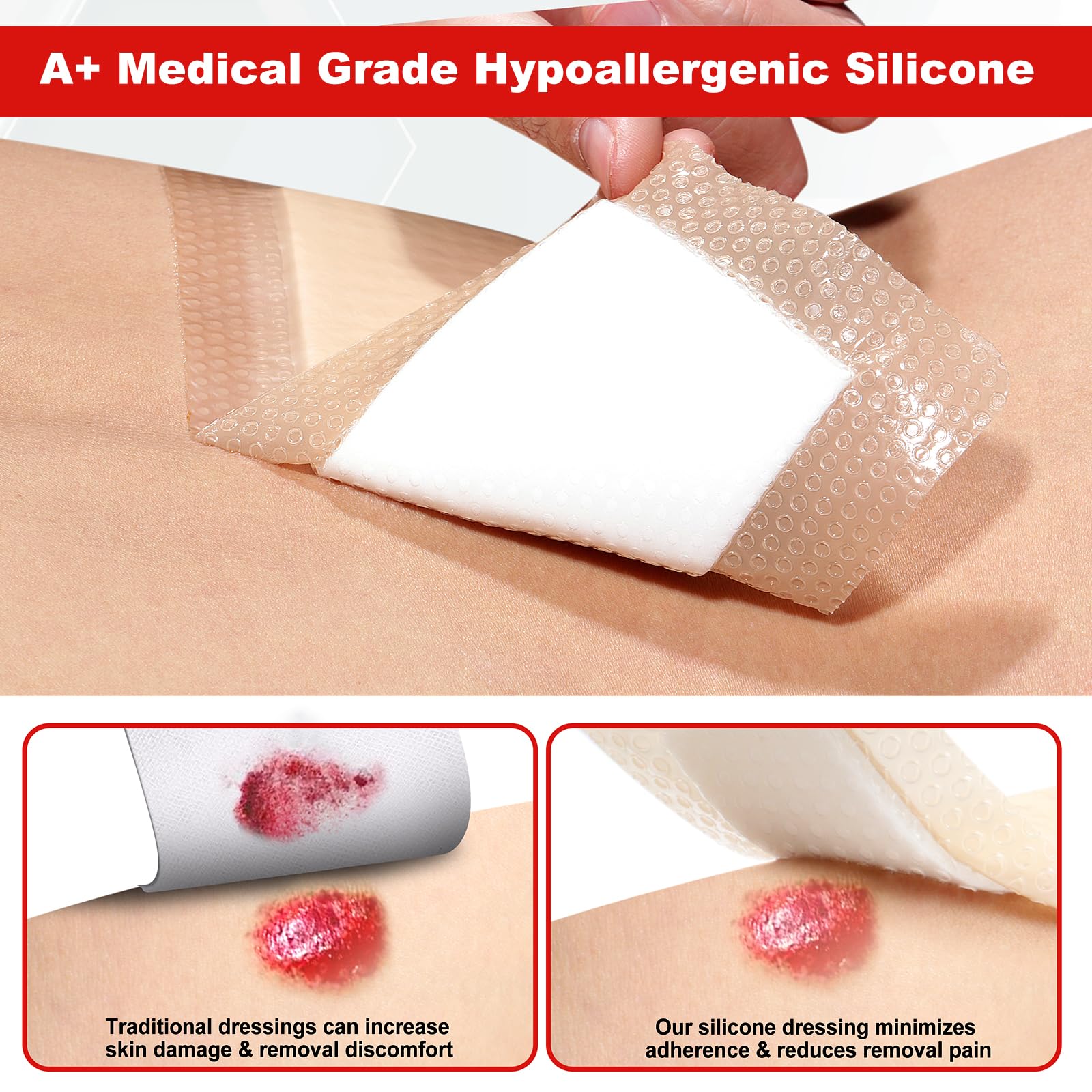FRESINIDER silicone border allows painless removal with less irritation.