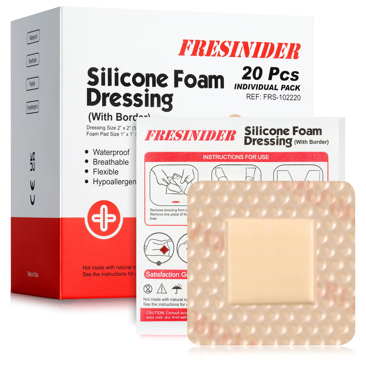FRESINIDER silicone-foam-dressing-border provides gentle wound coverage with secure adhesion.