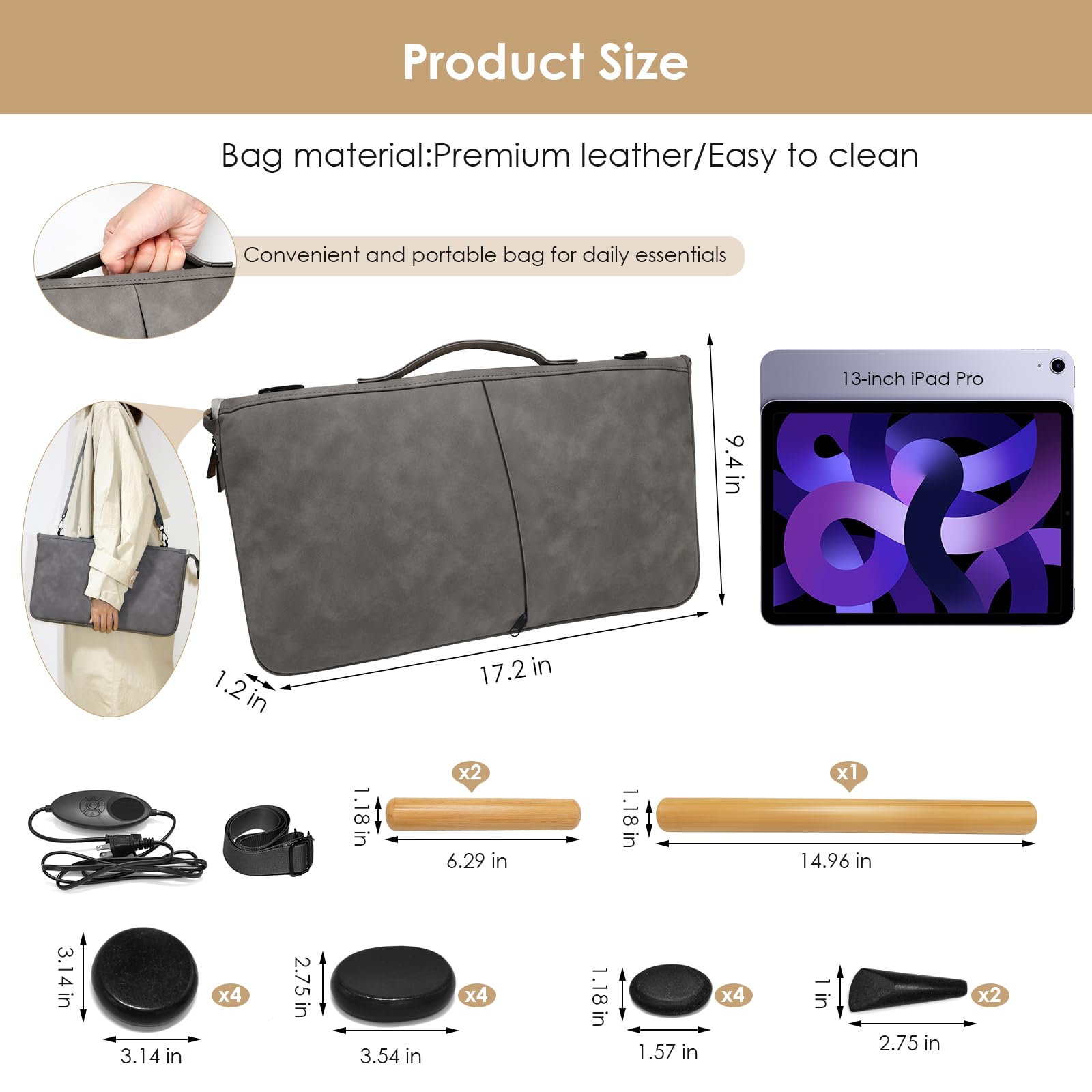 Freudeere stone warmer kit with adjustable temperature control for spa-like comfort