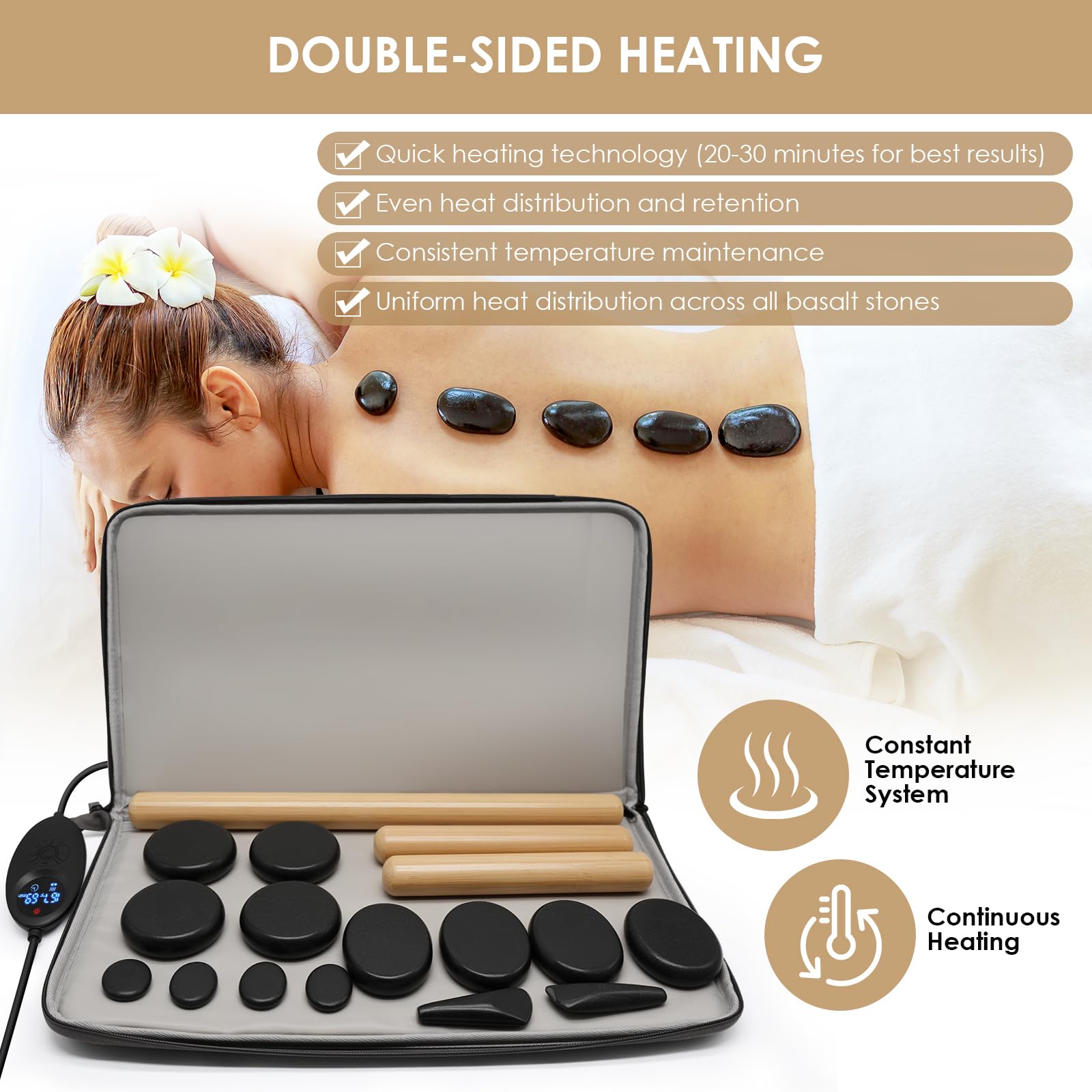 Freudeere temperature control feature enabling precise heat during massage sessions