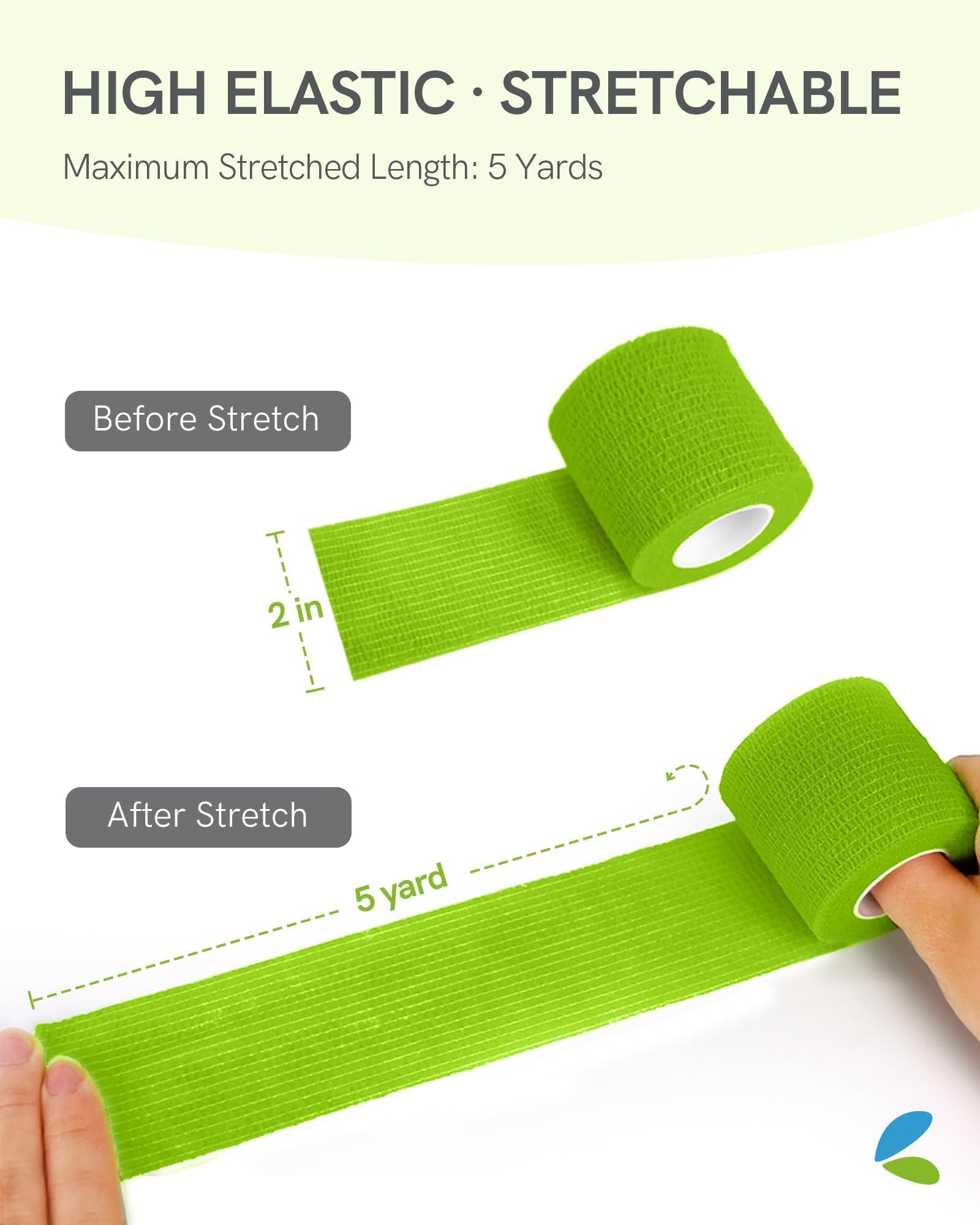 FriCARE 2in x 5yd bandage wrap laid flat for full wrap coverage