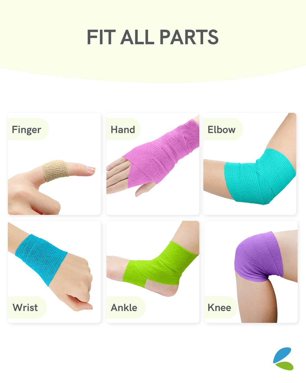 FriCARE breathable waterproof bandage wrap supports motion during activity