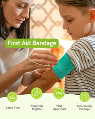 FriCARE rainbow cohesive bandages offer kid-friendly colors for quick visible first aid status