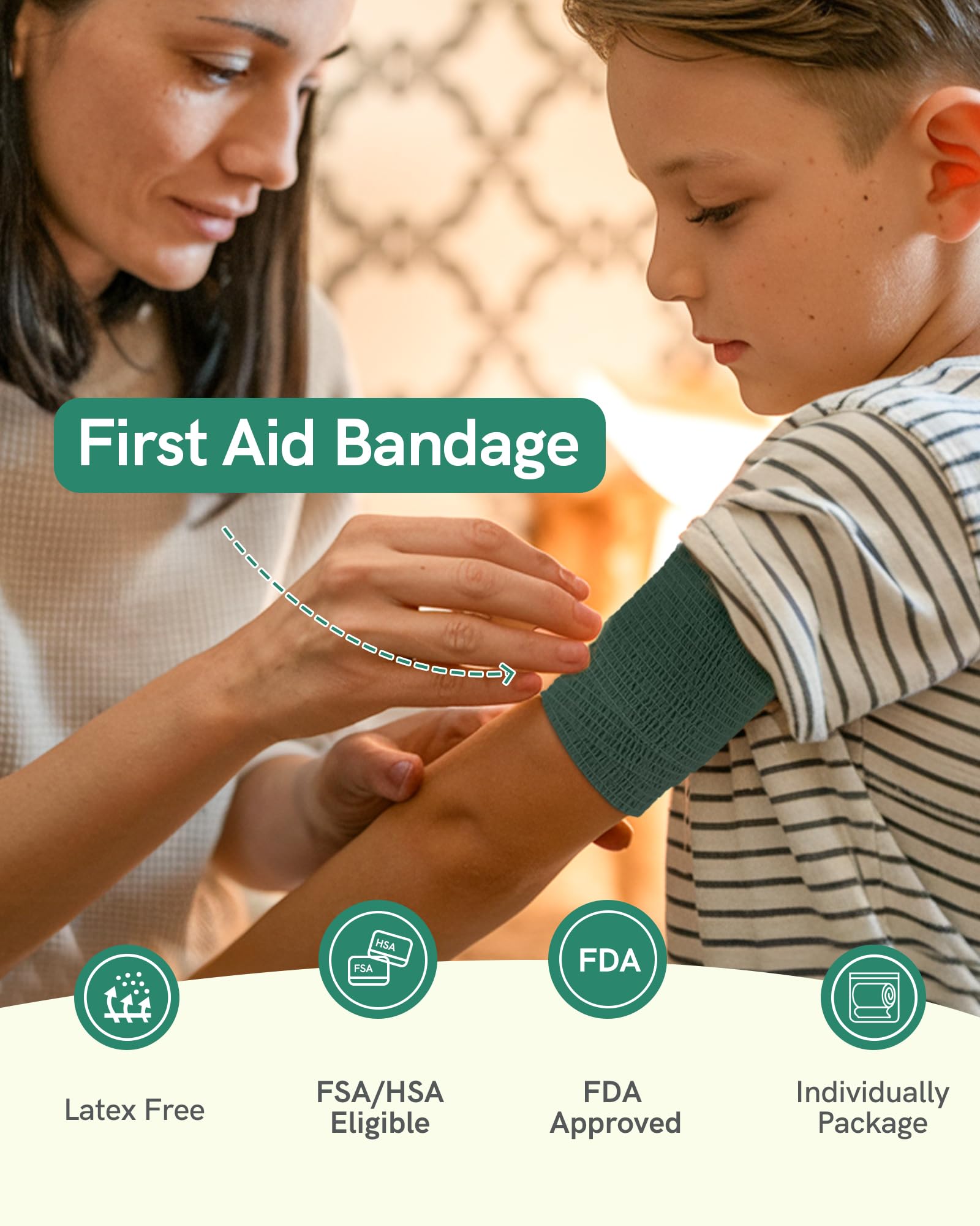 FriCARE cohesive bandage 2in x 5yds, breathable and waterproof for all-day comfort