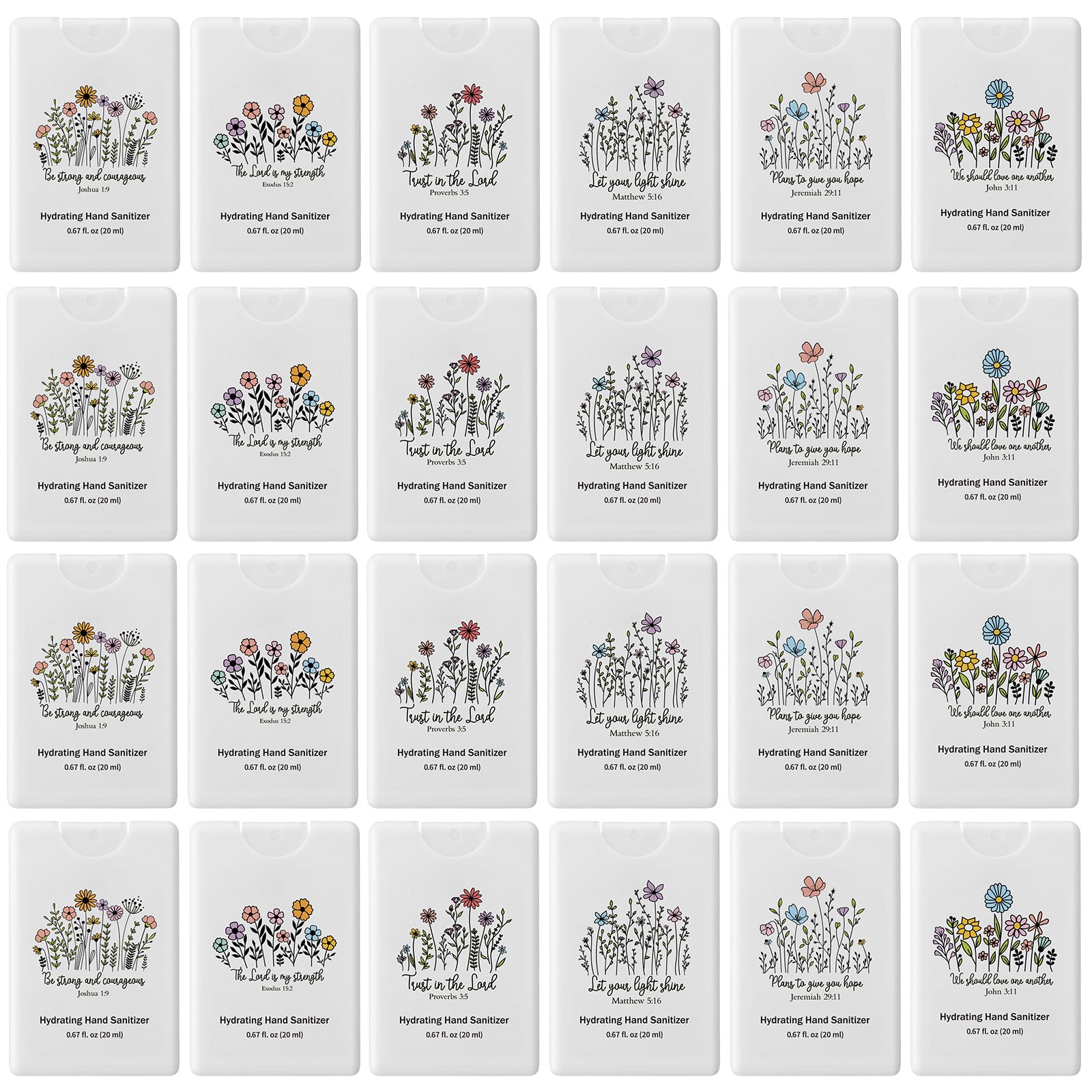 Frienda 24pcs Christmas hand sanitizer spray with festive packaging for gifts and stocking stuffers