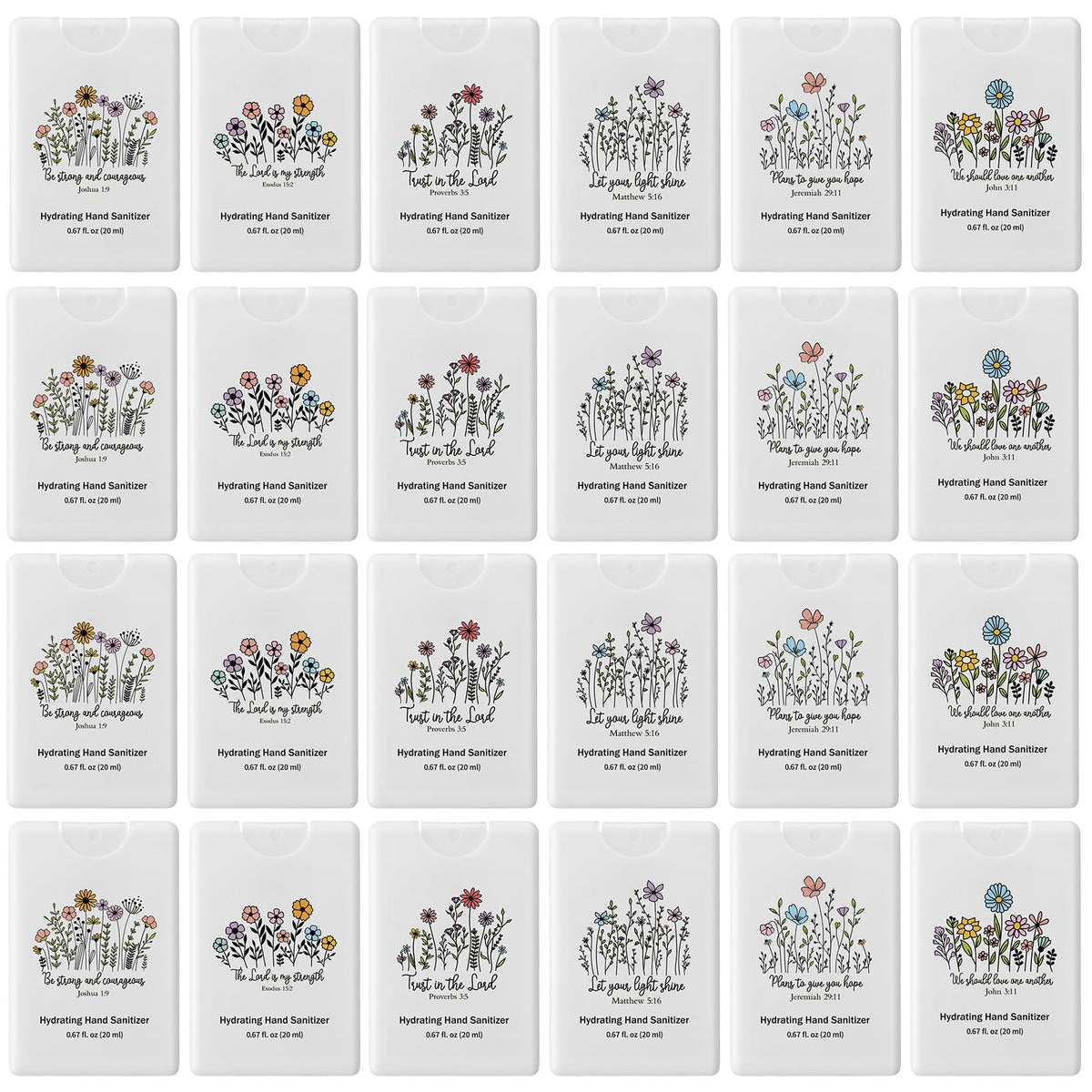 Frienda 24pcs Christmas hand sanitizer spray with festive packaging for gifts and stocking stuffers