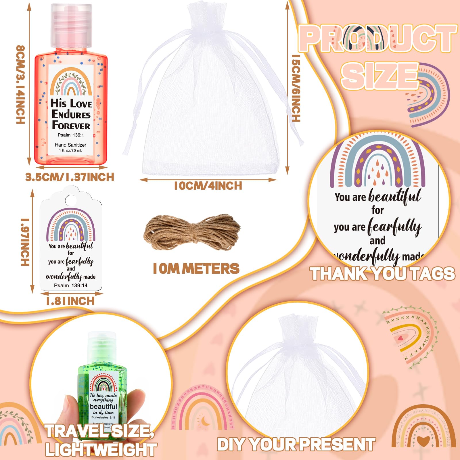 Frienda card with scripture complements the sanitizer gift