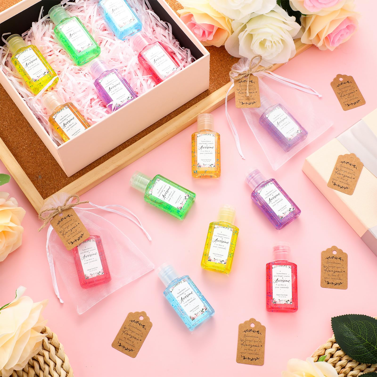 Frienda compact 1 oz hand sanitizer fits easily in pockets and purses.