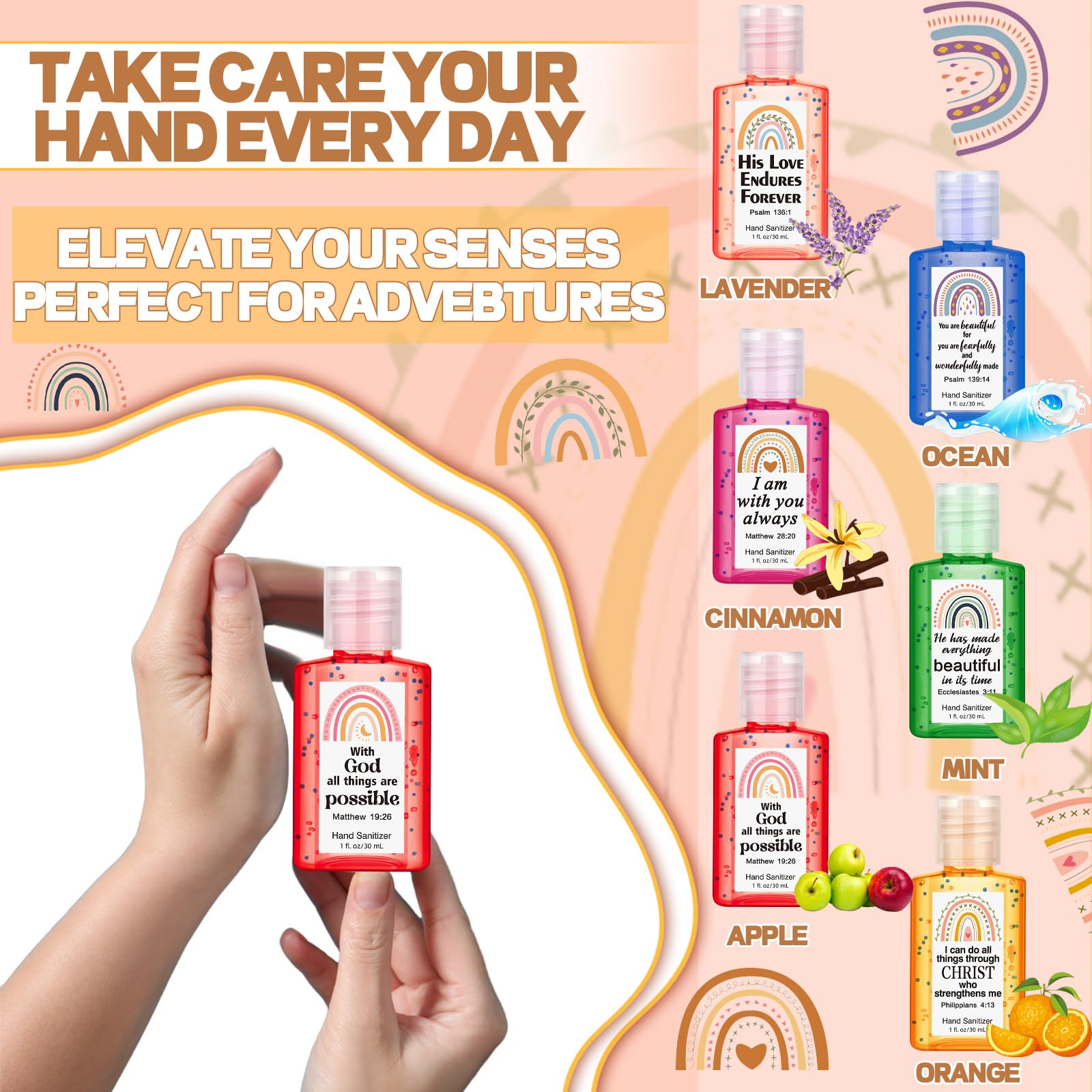 Frienda 1 oz hand sanitizer bottle shown for travel