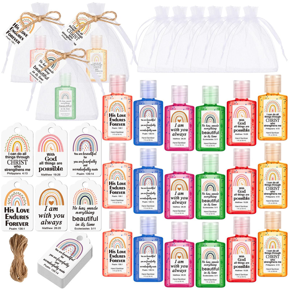 Frienda rainbow Bible verse hand sanitizer for on-the-go cleansing