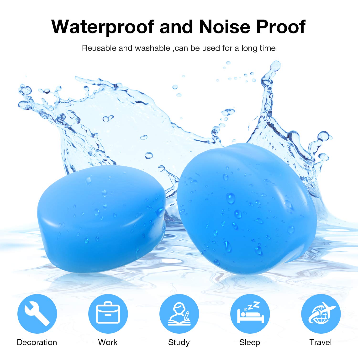Close-up of Frienda silicone ear plugs highlighting soft moldable comfort