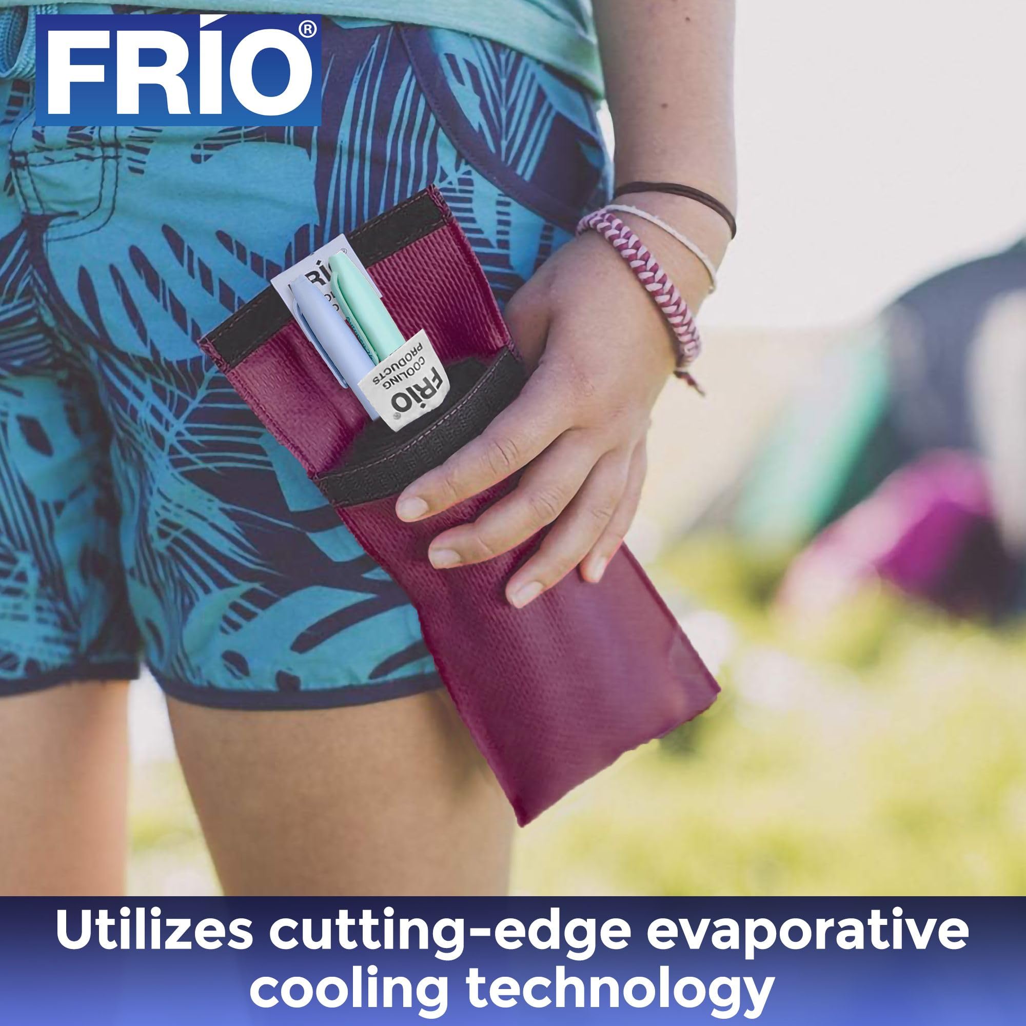 FRIO Duo Insulin Cooler Wallet packed in a carry-on bag for travel
