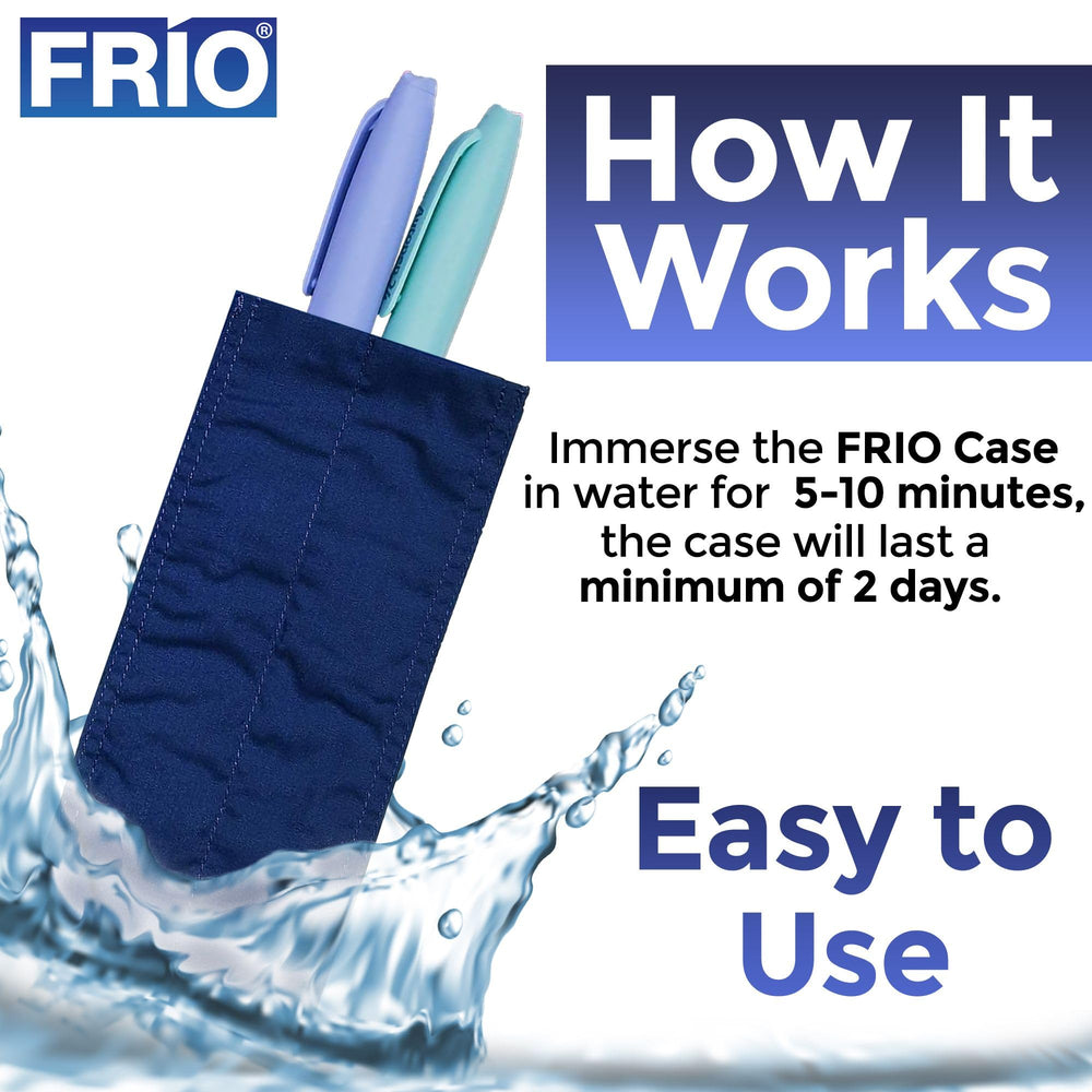 FRIO DUO water-activation process shows no ice packs needed.