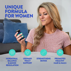 FRISKA Women's Daily cranberry extract detail shows ingredients.
