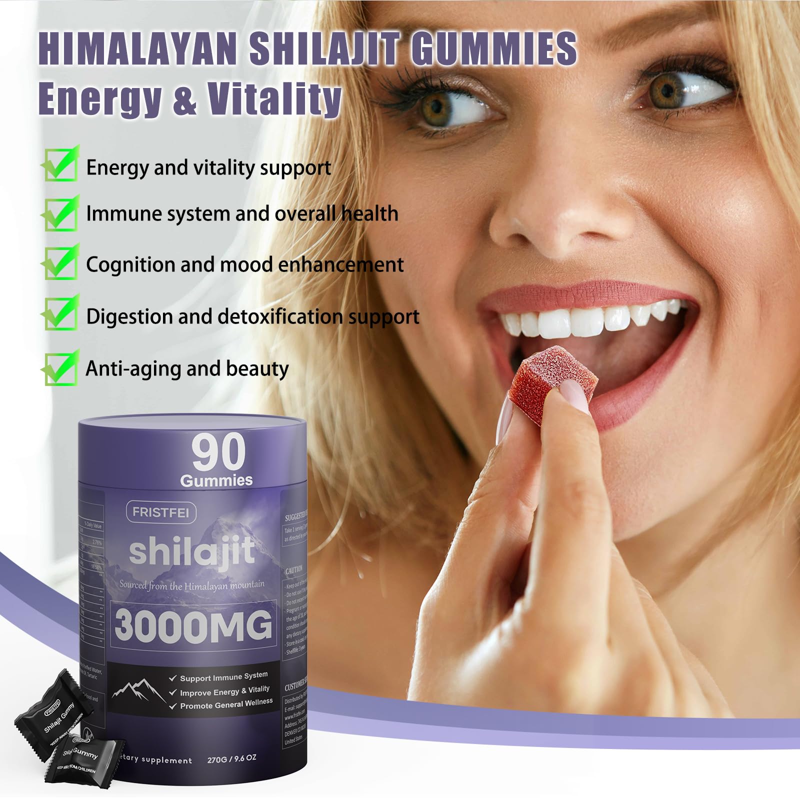 Fristfei Shilajit Gummies flavor-masked texture for pleasant taste.