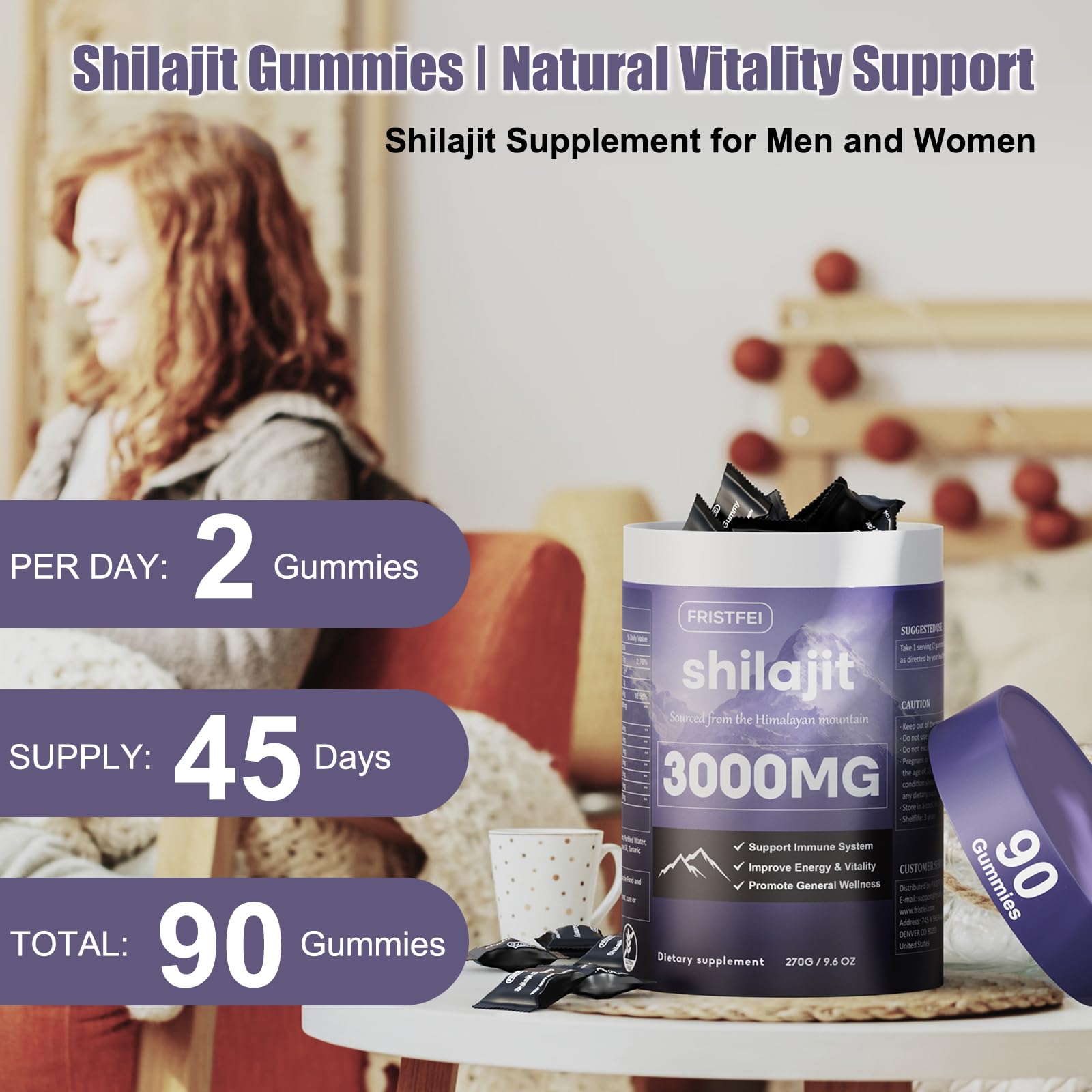 Fristfei Shilajit Gummies serving pack designed for daily routine.