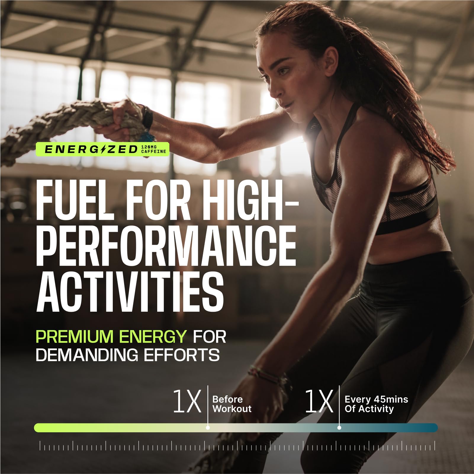 Athlete using Frog Fuel during workout for sustained energy.