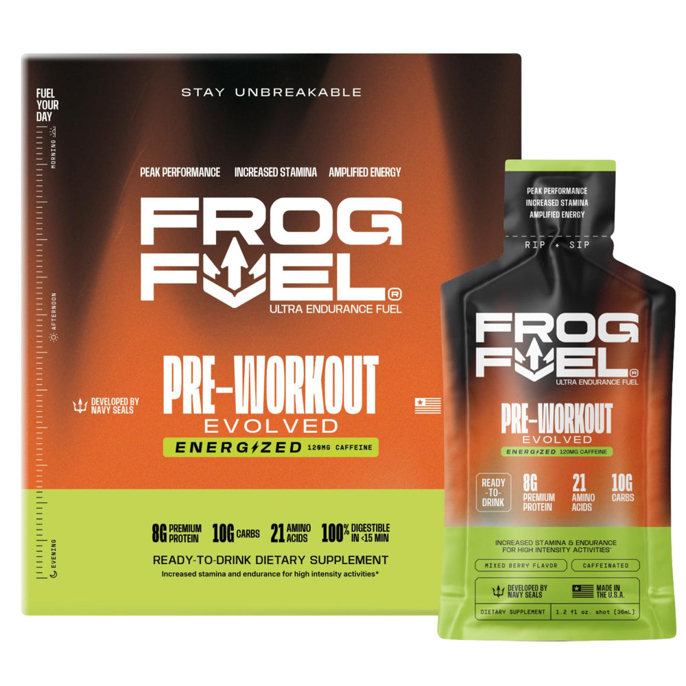 Frog Fuel Ultra Energy Gel packaging with berry flavor for quick fueling.