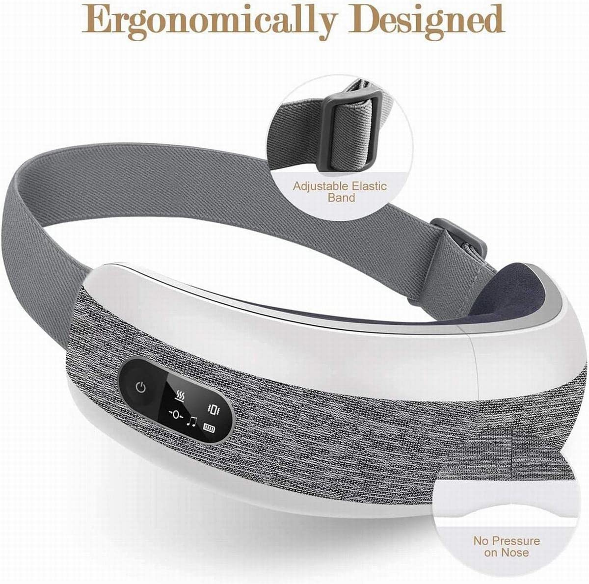 Fronnor massager headband adjusts to fit most face shapes