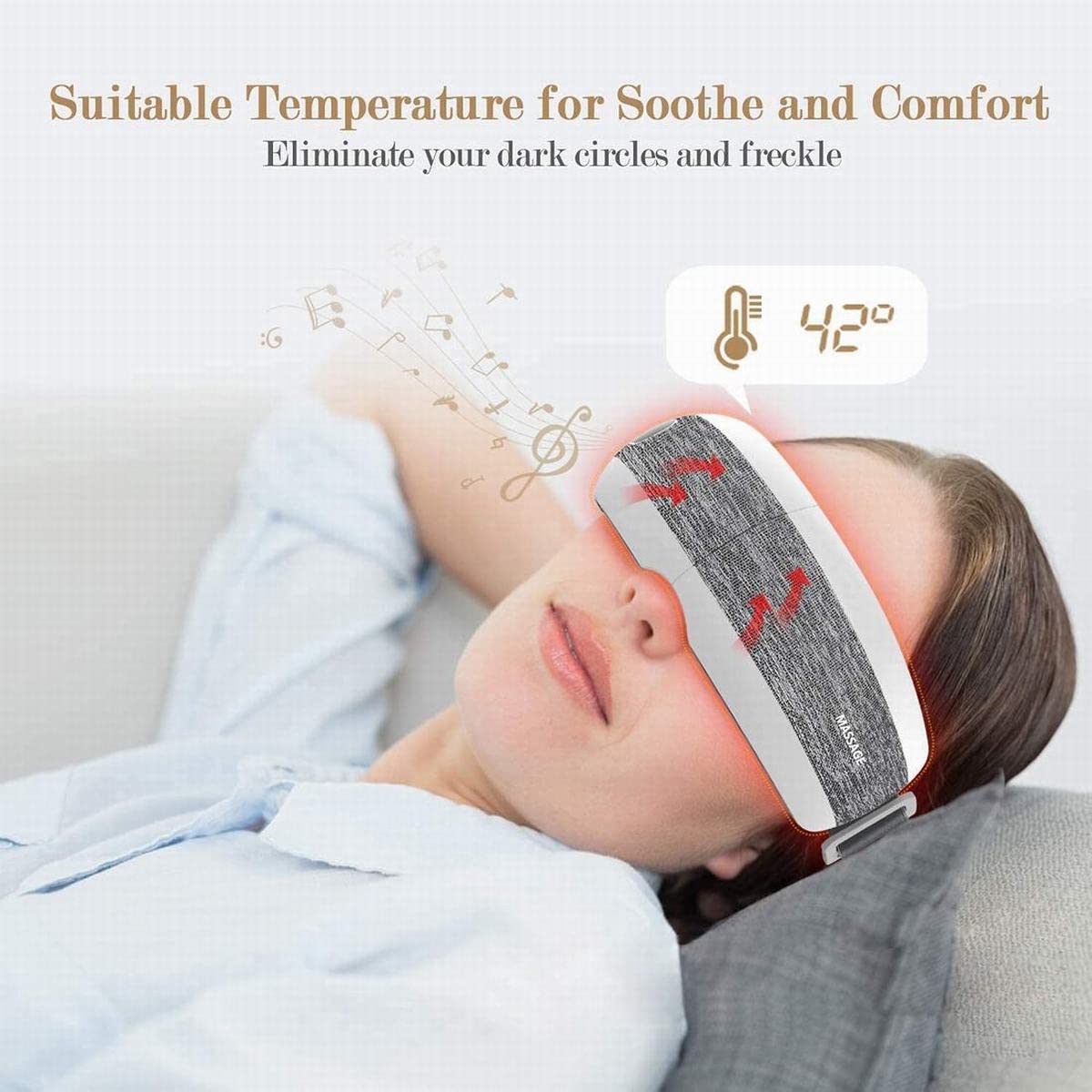 Fronnor eye massager interior fabric feels gentle on the skin