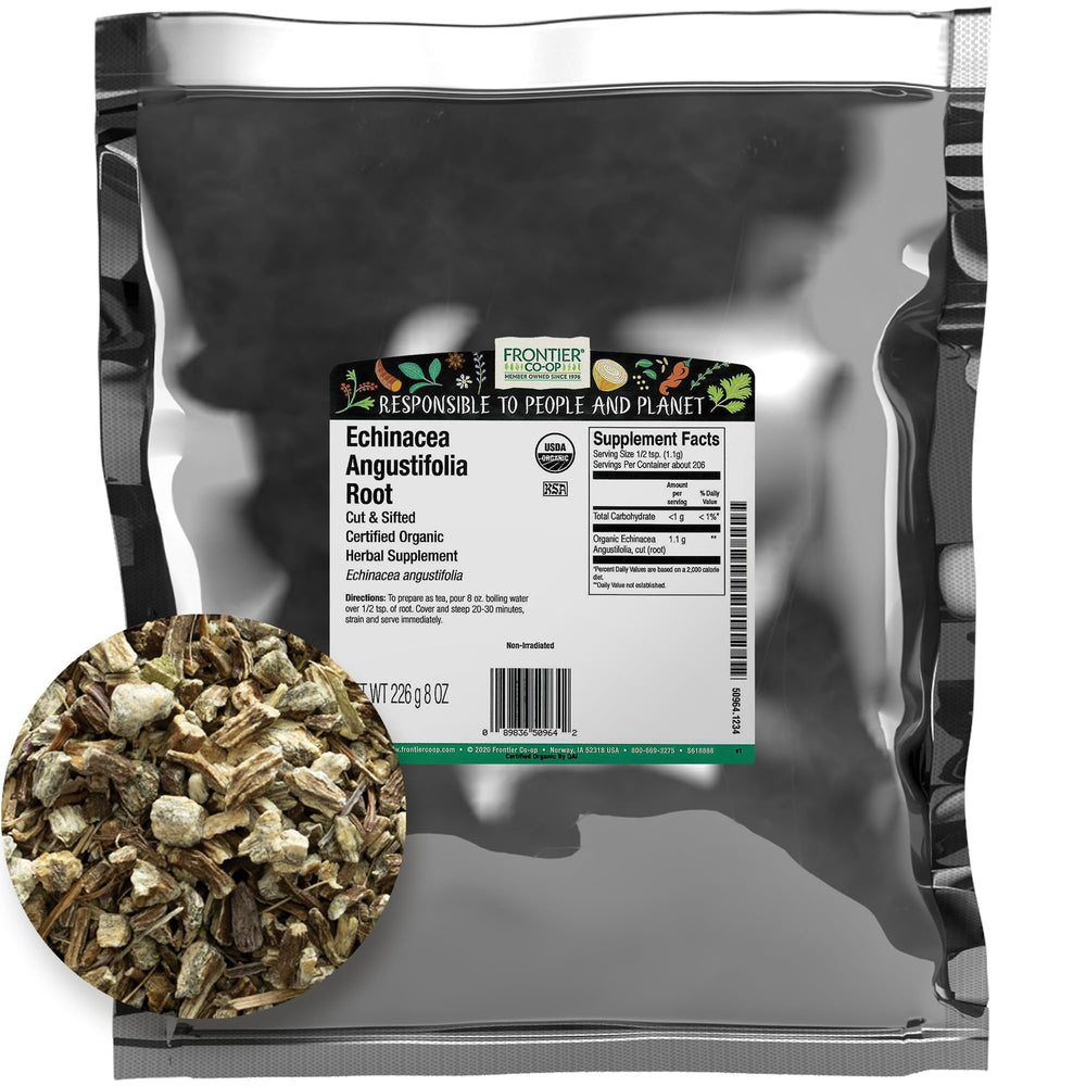Frontier Co-op dried echinacea angustifolia root for tea and herbal remedies