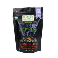 Frontier Co-op elderberry dried bag offers premium organic berries for syrup and blends.