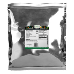 Frontier Co-op Organic Ginkgo Leaf 1lb bulk bag, ideal for brewing tea.