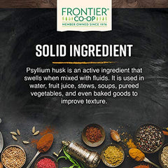 Frontier Co-op Psyllium Husk texture thickening in soup or sauce