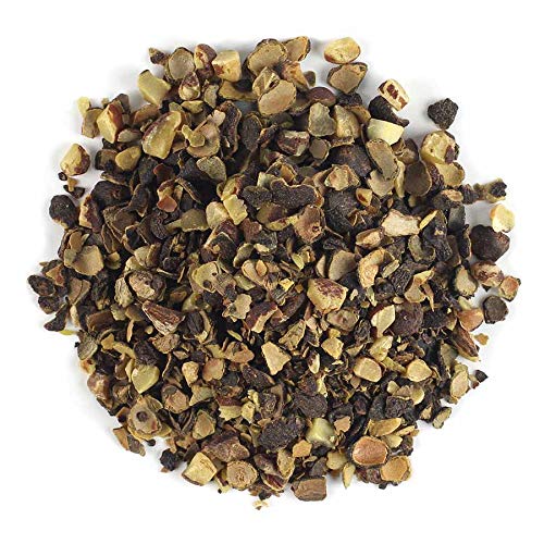 Frontier Co-op Saw Palmetto berries, cut and sifted, ideal for herbal blends and culinary use.