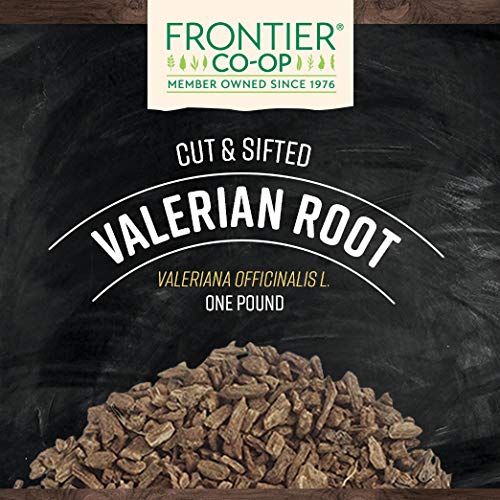 Frontier Co-op valerian root tea setup highlighting calming aroma
