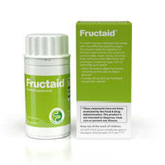 Fructaid 90 capsules pack for convenient daily digestive support of sugar-rich foods.